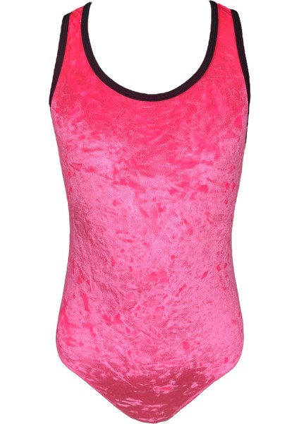 Askılı Kadife Çapraz Bağcıklı Pencere Detaylı Pembe 50UV Kız Çocuk Mayo By Nessı Byrd