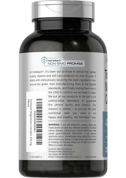 Triple Magnesium Complex, 420 mg 250 Capsules