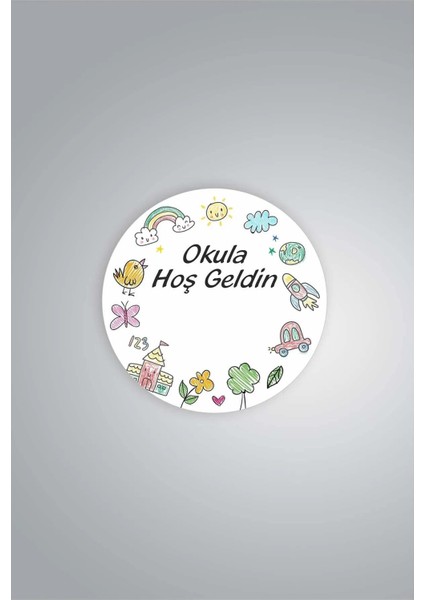 Okulda Hoş Geldin Etiketi (4,5 cm 35 Adet)