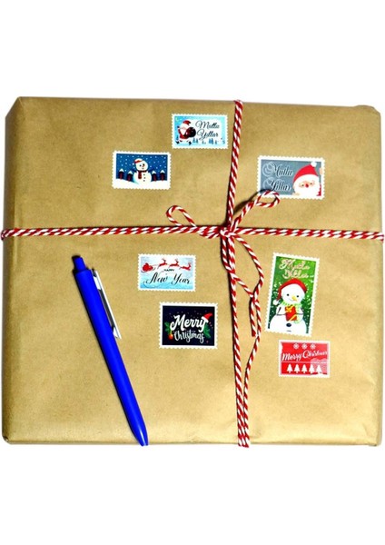 Yeni Yıl Temalı Pul Etiket - 90 Adet Merry Christmas Vintage Etiket - Yılbaşı Paketleme Etiketi fiyatları