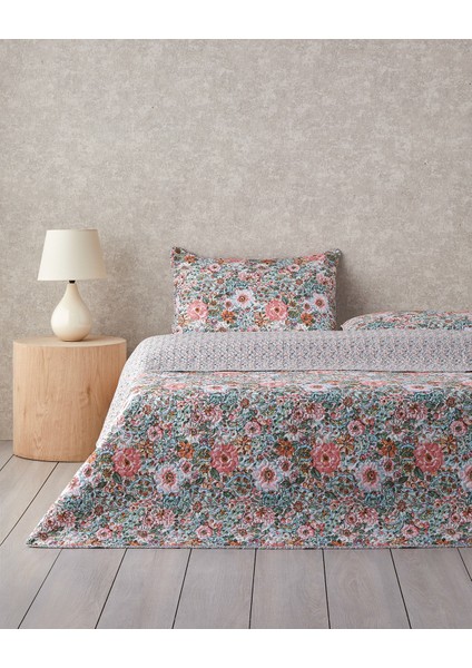 Poppy Happiness Çok Amaçlı Tek Kişilik Yatak Örtüsü Takımı 160 x 220 cm Pembe