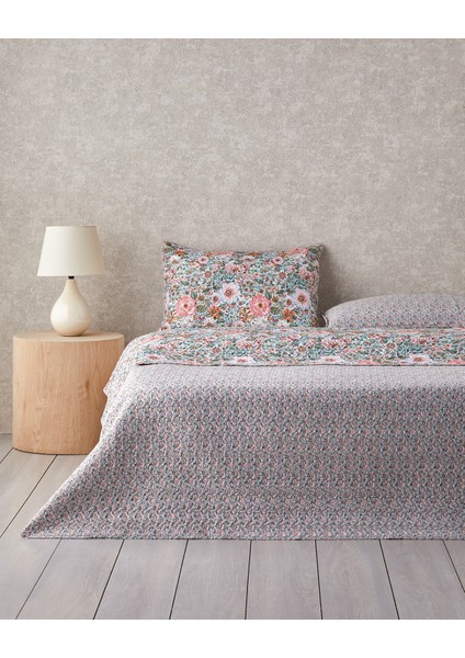Poppy Happiness Çok Amaçlı Tek Kişilik Yatak Örtüsü Takımı 160 x 220 cm Pembe