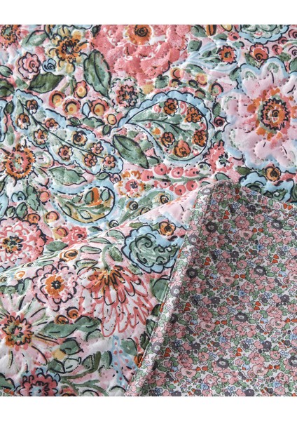 Poppy Happiness Çok Amaçlı Tek Kişilik Yatak Örtüsü Takımı 160 x 220 cm Pembe