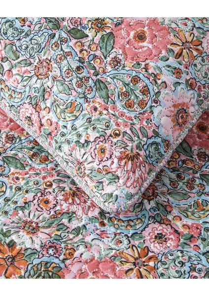 Poppy Happiness Çok Amaçlı Tek Kişilik Yatak Örtüsü Takımı 160 x 220 cm Pembe