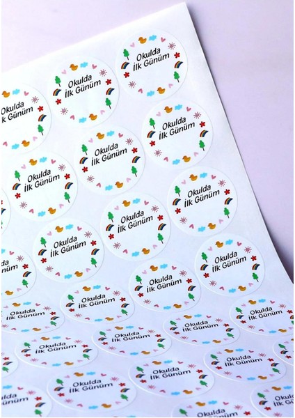 Okulda Ilk Günüm Etiketi (4,5 cm 35 Adet) modelleri
