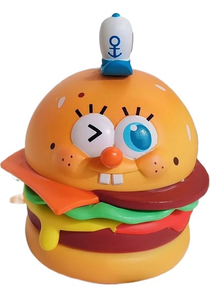 Sünger Bob Kare Pantolon Bebek Lezzetli Yengeç Patty Çizgi Film Animasyon Bebek Gelgit Oyun Modeli Masaüstü Dekorasyon Süsler Burger Parti (Yurt Dışından)