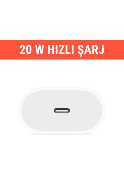 Apple iPhone Tüm Cihazlar Ile Uyumlu Hızlı Şarj Seti 20W Adaptör(Type-C) + Şarj Kablosu (Type-C/ligtning)W