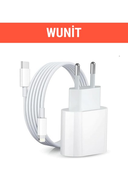 Apple iPhone Tüm Cihazlar Ile Uyumlu Hızlı Şarj Seti 20W Adaptör(Type-C) + Şarj Kablosu (Type-C/ligtning)W