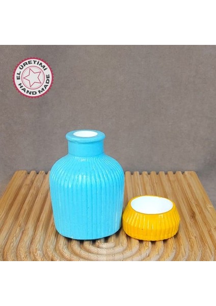 1733 El Yapımı Vazo ve Tealight Mumluk 2'li Dekoratif Set