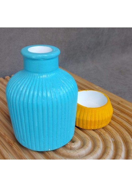 1733 El Yapımı Vazo ve Tealight Mumluk 2'li Dekoratif Set