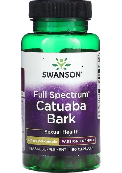 Catuaba Bark Full Specktrum , 465 mg 60 Kapsül