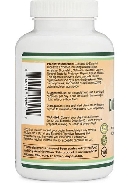 Essential Digestive Enzymes 800 mg180 Veg.kapsül.usa Menşei.dmmedicine'den