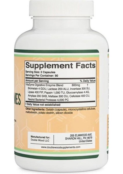 Essential Digestive Enzymes 800 mg180 Veg.kapsül.usa Menşei.dmmedicine'den