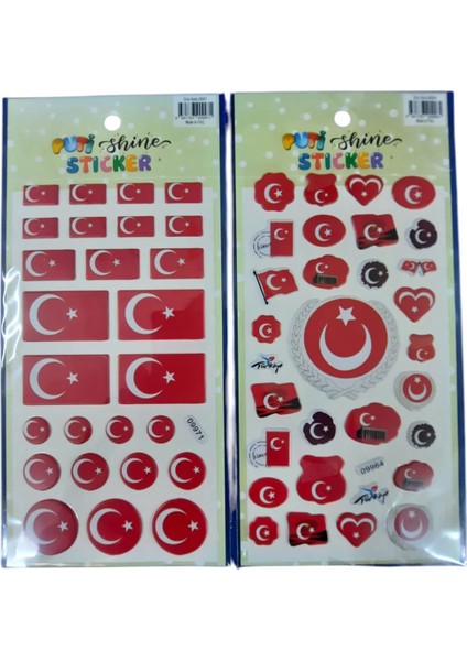 Stıcker Kabartmalı Bayrak 2 Li Set