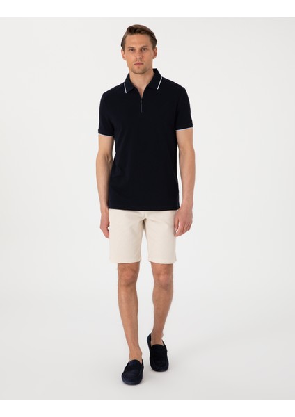 Erkek Lacivert Slim Fit Polo Yaka Tişört 50307516-VR033 fırsatları