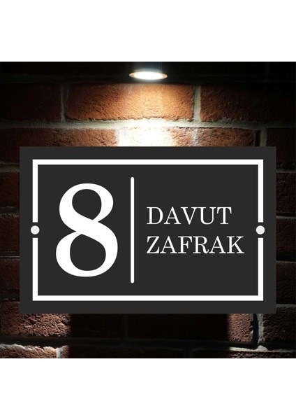 Villa - Daire Kapı No Duvar Numarası 13X20CM Alüminyum Krom Ayaklı Zafrakreklam