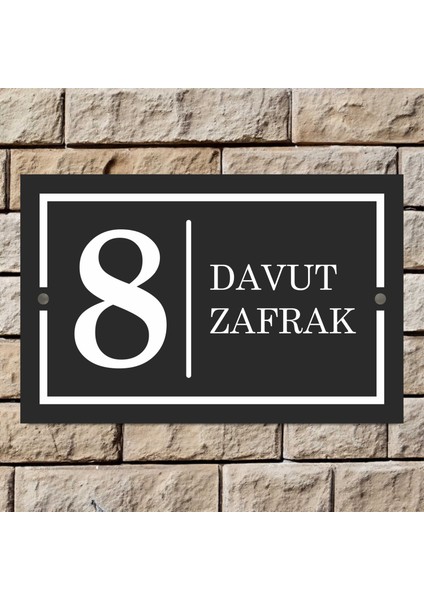 Villa - Daire Kapı No Duvar Numarası 13X20CM Alüminyum Krom Ayaklı Zafrakreklam fiyatları