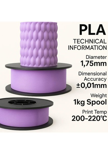 Pla+ Filament 1.75MM 1 kg - Lila fiyatları