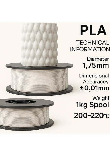 Pla+ Filament 1.75MM 1 kg - Mermer