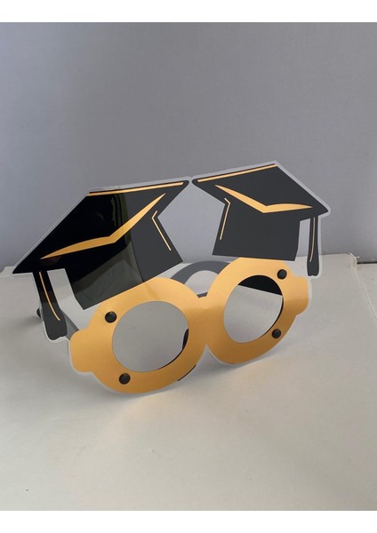 Parti gözlüğü mezuniyet gold siyah çift kepli modelleri