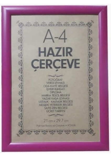 A4 Renkli Çerçeveler Fuşya