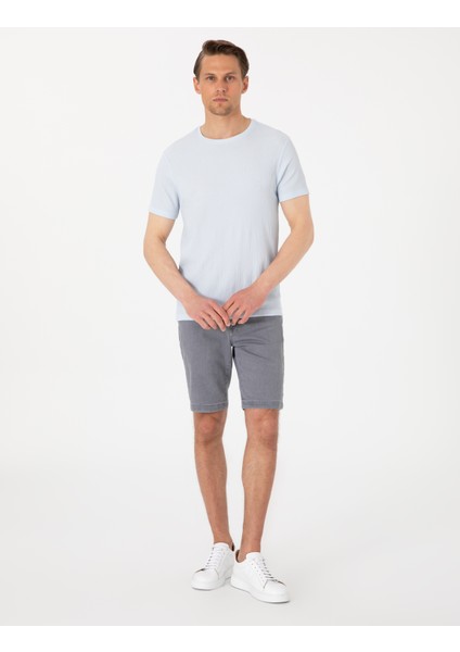 Erkek Açık Mavi Slim Fit Tişört 50306802-VR003 fırsatları