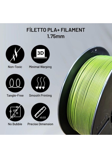 Pla+ Filament 1.75MM 1 kg - Haki Yeşili modelleri