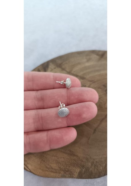 Gümüş Telkari Kadın Küpesi Vidalı Sade Küpe KUPE-554 fiyatları