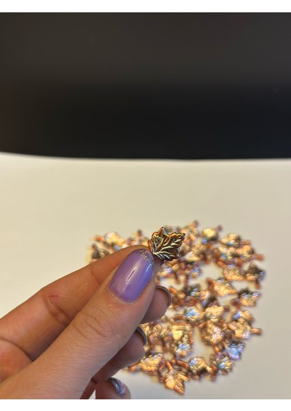 60 Adet Bakır Rengi Plastik Delikli Yaprak Boncuk 2x1 cm fiyatları