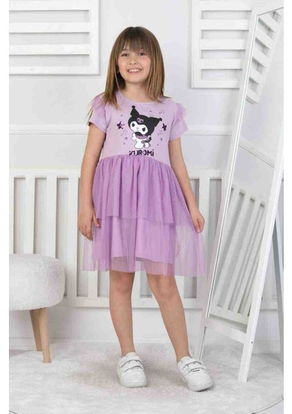 Kuromi Kız Cocuk Penye Elbıse