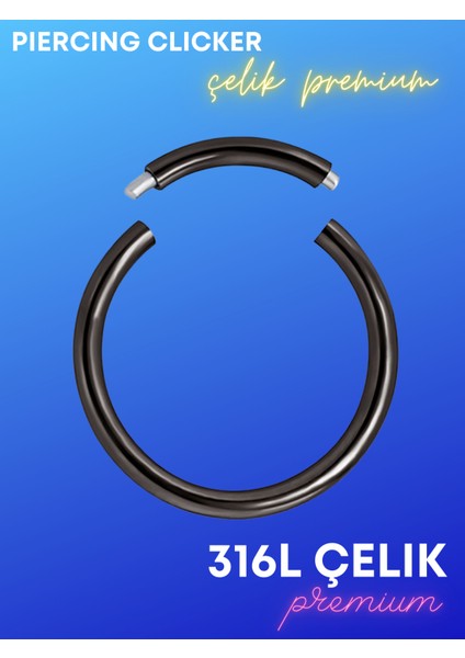 Çelik Segmentli Clicker Kulak ve Septum Piercingleri Için Çok Amaçlı 8mm/1.2mm
