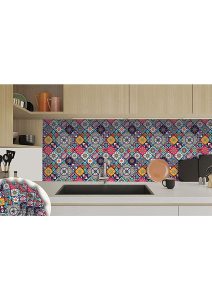 Kendinden Yapışkanlı Pembe Karo Desenli Pvc Karo 30 x 30 cm (33 Adet) 3 M²