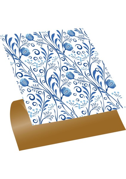 Kendinden Yapışkanlı Mavi Sarmaşık Desenli Pvc Karo 30 x 30 cm (33 Adet) 3 M²