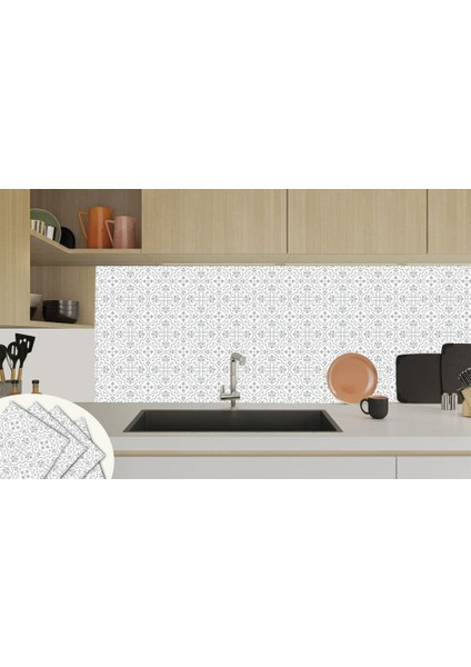 Kendinden Yapışkanlı Gri Motifli Desenli Pvc Karo 30 x 30 cm (33 Adet) 3 M²