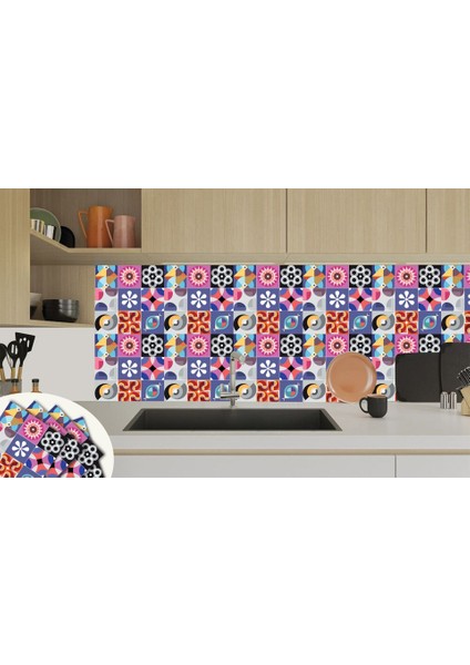 Kendinden Yapışkanlı Şeker Desenli Pvc Karo 30 x 30 cm (33 Adet) 3m2