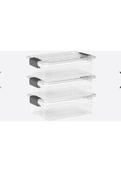 Lock&keep Box 21,5 L Dünya Plastik Saklama Kabı ve Saklama Kutusu Seti 3lü