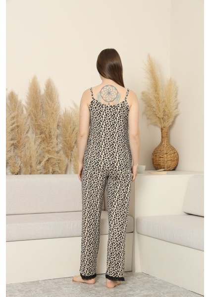 Leopar Desenli Askılı Pijama Takımı fiyatları