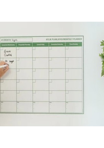 Bakgelal Aylık Yaz-Sil Planlayıcı Takvim – 85X56 cm Duvar Tipi, Beyaz Tahta Özellikli Yeniden Yazılabilir Aylık Planlayıcı Takvim fırsatları