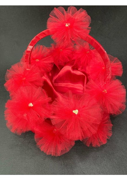 Kalpli ve Ponponlu Kına Sepeti ve Tepsisi Takımı