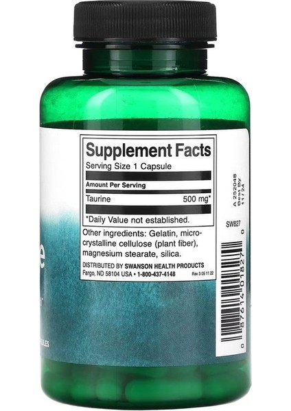 Taurin, 500 mg 100 Kapsül.usa Vers. fiyatları