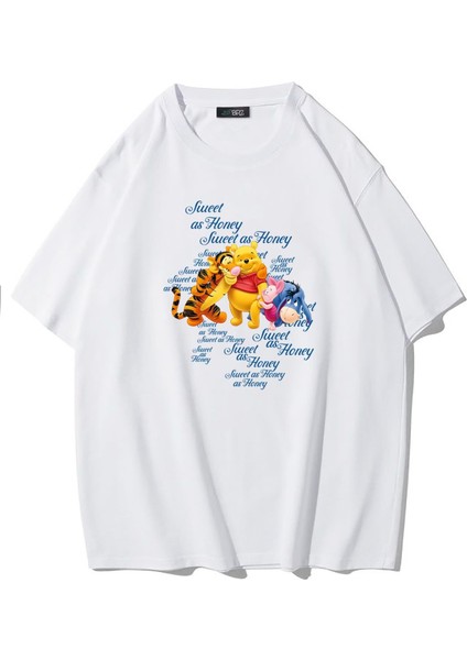Unisex Oversize Sweet As Honey T-Shirt Beyaz