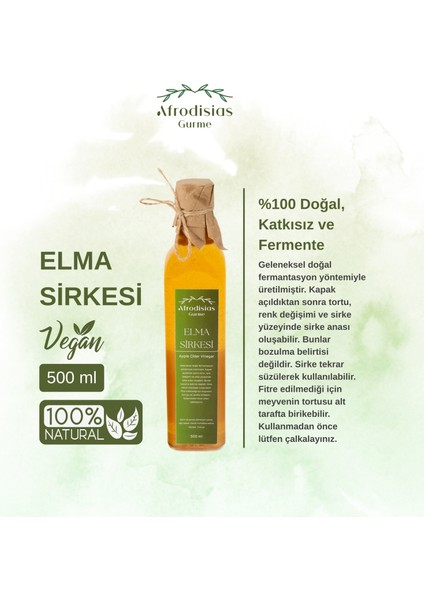 Elma Sirkesi 500 ml Katkısız Doğal Fermantasyon (Apple Vinegar) indirimleri