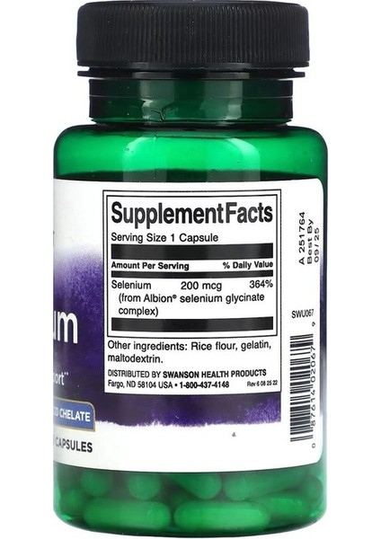 Albion Selenyum Kompleksi, 200 Mcg, 90 Kapsül