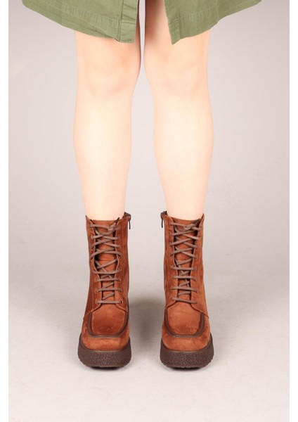 Tullıa Bağcıklı Süet Topuklu Kadın Bot Tarçın indirimleri