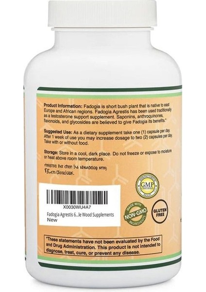 Fadogia Agresti.s 600 mg 180 Veg.kapsül.usa Vers. modelleri
