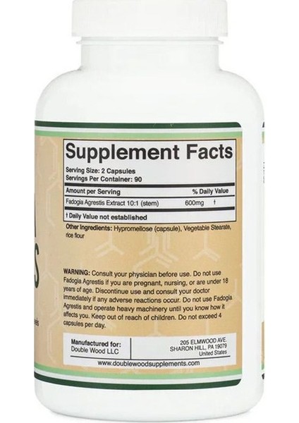Fadogia Agresti.s 600 mg 180 Veg.kapsül.usa Vers. fırsatları