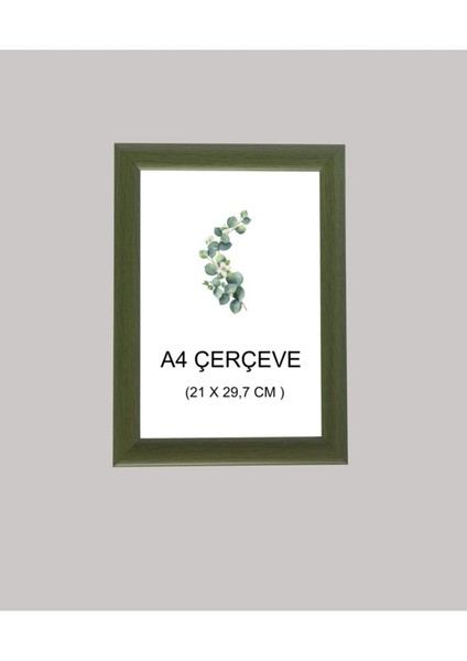 Dekoratif A4 Palet Çerçeve Yeşil