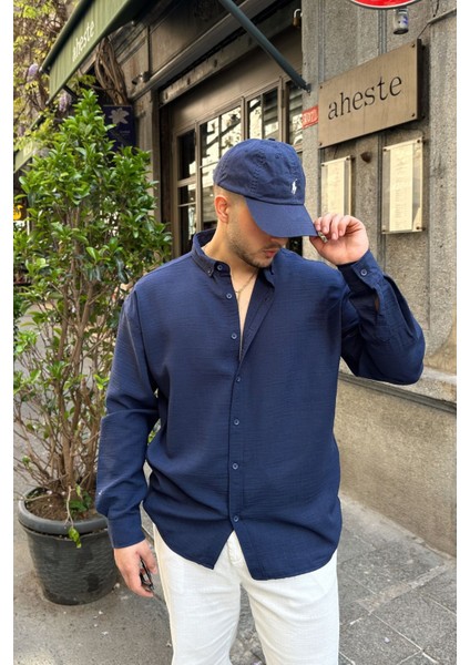 Napas Erkek Oversize Keten Görünümlü Gömlek indirimleri