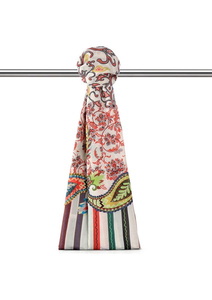 Krem Sarmaşık Desen Soft Şal