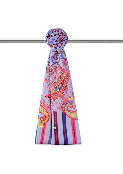 Lila Sarmaşık Desen Soft Şal